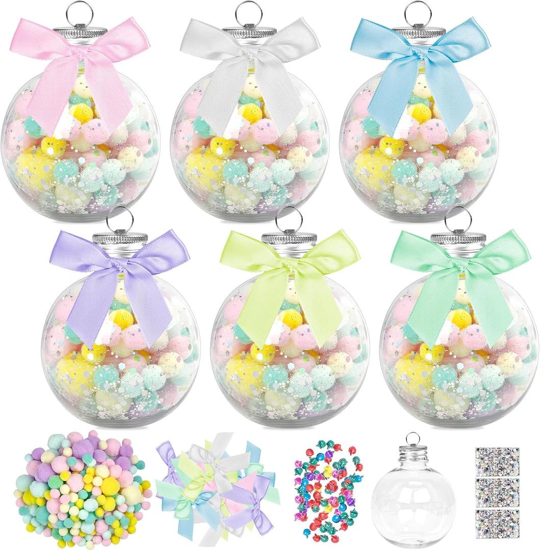 Cinrobiye 12 Pcs DIY Christmas Booze Balls,Make Your Own Christmas Ball Hanging Ornaments Clear Plastic Xmas Fillable Booze for Xmas Tree Home Holiday Wedding Party Decoration (Pink)