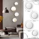 Hicarer 4 Pcs Decorative Wall Mirror Round Modern Mirror Circle Mirror Wall Art Ring Metal Mirror Wall Decor Wall Mounted Mirror for Bedroom Living Room Entryway Dining Room Hallway (Silver)
