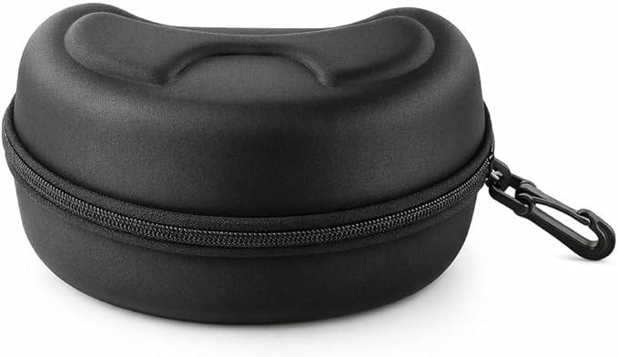 Alomejor Skiing Goggles Case Comfortable Hard Glasses Case with Carabiner Hook Keychain for Snowboard Sport