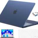 EooCoo for MacBook Neo Case 13 inch 2026 Model A3404 with A18 Pro Chip, Scratch Resistant Protective Hard Shell Case & Keyboard Cover & Screen Film & Type C, Original Matte Indigo