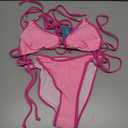 TASHEHE Women's Triangle String Bikini Set Sexy Tie Side Two Piece Swimsuit Cute Halter Bathing Suit Size S