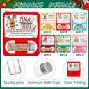 Vesici 36 Set Christmas Reindeer Food Glass Jar with Lid and Paper Card Christmas Eve Gift Container Small Glass Bottle for Snacks Candy Xmas Party Favor