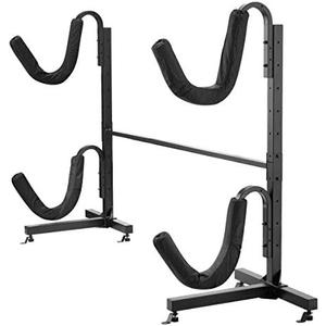 Kayak Storage Rack - Freestanding Kayak Stands with Padded Arms and Adjustable Straps - Holds multiple Canoes, SUP, or Paddleboards by Rad Sportz