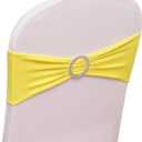 50PCS Spandex Chair Sashes | Chair Bands with Buckle Slider | for Wedding, Hotel, Banquet, Party Decorations | Without White Covers(Yellow)