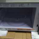 GE Countertop Microwave Oven, Compact 1.1 Cubic Ft., 950-watt Capacity, 6 Auto Cooking Settings, Child-Lock Technology, Kitchen Essentials for The Countertop, Dorm Room or Apartment, Stainless Steel