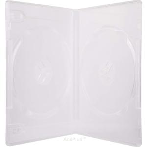 10 Super Clear Double 2-Disc DVD Cases in 14mm Standard Thickness with Clear Wraparound Sleeve (10-Pack)