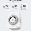 TiFFCOFiO Indoor Mechanical Outlet Timer, 3 Prong Timers for Electrical Outlets, 24-Hour Programmable Plug in Christmas Light Timer, ETL Listed (2 Pack)