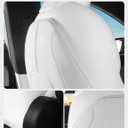 BASENOR 2026 Tesla Model Y(Juniper)/3/S/X Leather Seat Back Kick Protector, Backseat Mats for Kids (Extra Organizer Pocket) Waterproof Scratchproof Resistant Protection White (Set of 2)