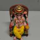 alikiki Hindu God Ganesha Statue Figurine - Indian Idol Sitting Lord Ganesh Statue India Murti Item Ganpati Home Office Temple Mandir Altar Pooja Gifts Diwali Puja Gifts