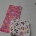 2 Blankets Super Soft Fluffy Premium Fleece Pet Blanket Flannel Throw for Dog Puppy Cat Paw Brown/Pink/White Small(23x16 inch) (23x16 inch (Pack of 2), Paw)