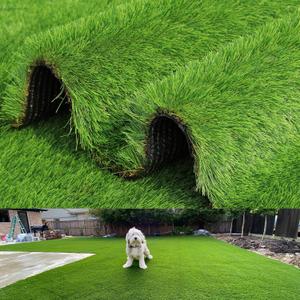 Artificial Grass Turf 4FTX7FT, 1.38" Pile Height Thick Fake Grass Pet Dog Mat Pad with Drain Holes Synthetic Fake Astro Turf Indoor Outdoor Garden Lawn Landscape