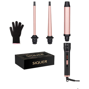 Visit the SIQUER Store
4.5
4.5 out of 5 stars
(448)
3 in 1 Curling Wand Set - SIQUER Hair Waver Curling Iron for Women with 3 Interchangable Ceramic Beach Waves Wands 1/2 Inch to 1 1/4 Inch Fast Heating Up Hair Curler with Box (Rose, Black)