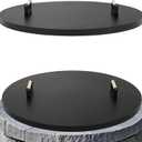 Fire Pit Lid Round 36", Heat Resistant Metal Firepit Cover with 2 Wooden Handles for Round Patio Fire Pit, Compatible for Firepits Inside Dia Up to 34"