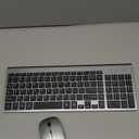 Wireless Keyboard and Mouse Combo, Compact Quiet Wireless Keyboard and Mouse Set 2.4G Ultra-Thin Sleek Design for Windows, Computer, Desktop, PC, Notebook, Laptop-Grey