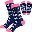 Shintrend 40th 50th 60th Birthday Gift for Women - Funny Socks Birthday Gifts for Her, Gift Ideas for Mom Wife Sister Friends