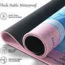 Mat with Rules, Blue Mahjong Mat for Table, 3MM Non-Slip Rubber Noise Reduction Mah Jong Mat, 32.7x32.7in Rolled No Creases Waterproof Mahjong Table Cloth for Mah Jong & Card Games