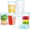 Vtopmart 12 Pack 32oz Soup Containers with Airtight Lids, Deli Containers for Take-Out, Plastic Food Freezer Storage Containers for Meal Prep, Salad, Fruit, Lunch, Microwave/Dishwasher/Freezer Safe