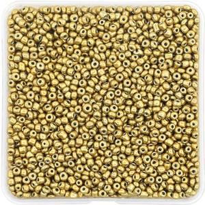 Auvoua 4mm Seed Beads Opaque Gold About 1600pcs/150Grams 6/0 Small Craft Beads for DIY Bracelet Necklaces Craft Jewelry Making Supplies (Gold)