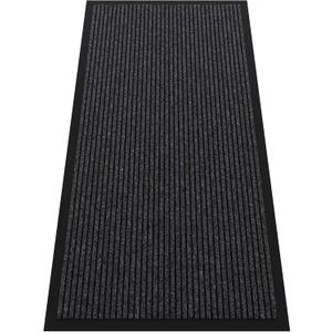 Indoor Outdoor Door Mat, 4 x 2' Doormat for Entryway, Rubber Backing Non Slip Front Door Mat Outside Entrance, Super Absorbent Commercial Floor Mat for Home Office (Dark Grey Striped)