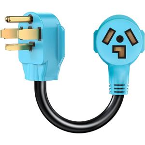 Eversimpleinc 3 to 4 Prong Dryer Adapter, Connects Old to New Dryer Receptacle, 30A 125/250V, Blue Plug