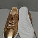 AISFAES Glitter Sparkly Low Top Sequins Lace Up Tennis Shoes Comfort Bling Fashion Shiny Walking Shoes (11 Women/9 Men, Rose Gold)