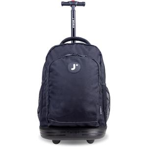 J World Sunny Rolling Backpack for Kids. Roller Bag With Wheels, Black, One Size