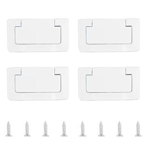 MOROBOR 4 Pack Doors Drawer Handle Flush Ring Hidden Pull Handles, Zinc Alloy Cabinet Drawer Pull Handlefor Cabinets, Closets, Drawers/ Warm White