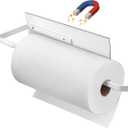 Magnetic Paper Towel Holder for Fridge, Toilet Paper Roll Holder Magnetic Paper Towel Rack Wall Mount Fridge Organizer for Papers Towels Rolls Bathroom Toilet Pantry RV Kitchen Organizers White