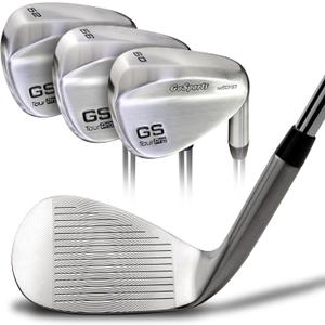 GoSports Illegal Max Spin Golf Wedge Set - Men's Right Handed Sand, Lob, Gap Wedge, Brushed Stainless