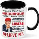 Father In Law Coffee Mug 11Oz, In Law Gifts for Fathers Day, Birthday & Christmas