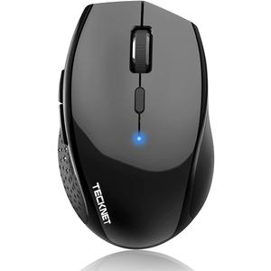 TECKNET Bluetooth Mouse, 4800 DPI Wireless Mouse, 2-Year Battery 6 Adjustable DPI, 6 Buttons Compatible with Laptop/Windows/Computer - Black