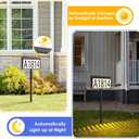 MAXvolador Solar Powered Address Sign House Numbers Waterproof, 3-Color Lighting Modes LED Illuminated Address Plaque with Stakes, Outdoor Address Number