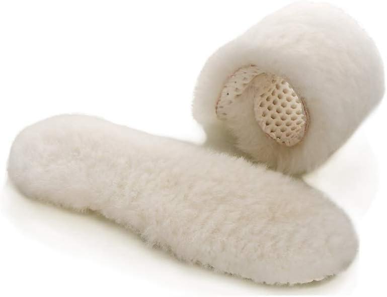 Happystep Genuine Sheepskin Insoles - Premium Lambswool and Sheepskin Top Layer, Honeycomb EVA Bottom Sole for Cushioning and Shock Absorption (Women 11)