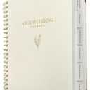 Wedding Planner Book and Organizer for Bride - Elegant Linen Cover Wedding Planning Binder with Checklists,Pockets & Calendars,Perfect Engagement Gifts for Couples(Cream) (Beige)