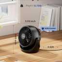 Gaiatop Desk Fan, 5-Inch Portable Electric Table Desktop Air Circulator Fans, Small but Powerful with 3 Speed 360 Adjustable Tilt for Cooling Home Dorm Office Bedroom Bathroom Kitchen, Black