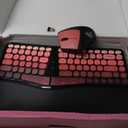 Ergonomic Wireless Keyboard and Mouse Set Wireless Keyboard Silent Mice Set with Wrist Rest for Computer, Laptop, PC, Mac, Windows Black Pink