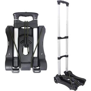 Sutekus Folding Hand Truck and Dolly 110-lbs Lightweight Portable Luggage Cart for School Travel Office Moving (Black)