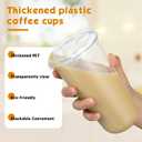 Baderke 50 Pcs Round Bottom Plastic Cups with Sip Lids Clear Disposable Iced Coffee Cups for Smoothie Cold Beverage Coffee Shops and Party Catering(20 oz,Clear)
