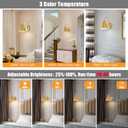 Powfloven Vintage Cordless Gooseneck Battery Operated Wall Sconces Set of 2, Gold Bedside Battery Powered Wall Decor Lamps with Remote Control, Wireless Indoor LED Lights Fixture for Bedroom Hallway