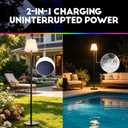 Solar Floor Lamp, 2-in-1 USB Rechargeable LED Cordless Outdoor Patio Light