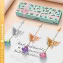 5 x Bookmark Christmas Gifts for Women Teacher - Cute Metal Bookmarks Stocking Stuffers for Teens Coworker Book Lovers Student, Unique Feather Butterfly Book Mark Cool Birthday Book Club Stuff Gift Ideas