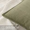 MIULEE Decorative Linen Pillow Covers 16x16 Inch Light Olive Green Boho Farmhouse Neutral Couch Throw Pillows for Bed Pack of 2 Accent Modern Pillowcase Summer Sofa Livingroom Home Decor