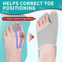 3 x 2 Pcs Bunion Corrector Splint for Women & Men, Hallux Valgus Pain Relief & Big Toe Straightener for Bunions Correction, Comfortable & Breathable Bunion Pads for Day and Night Support (Grey)