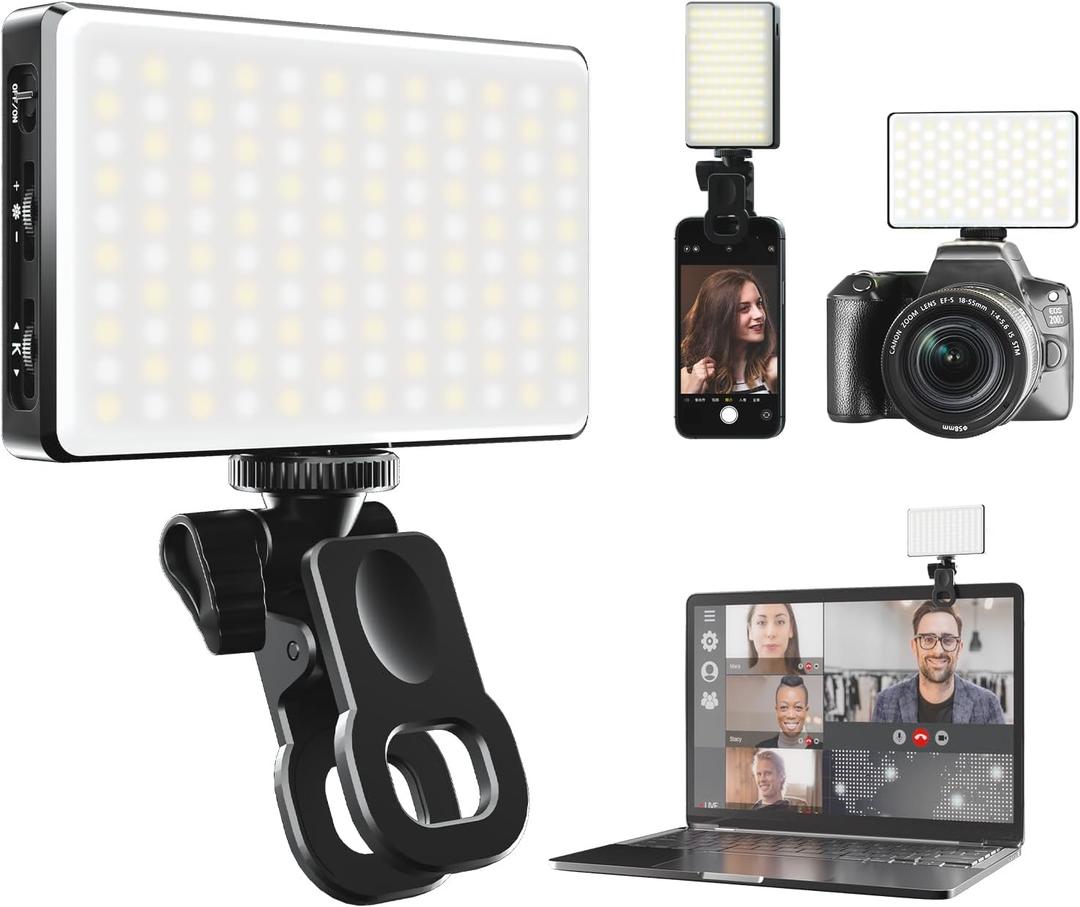 Selfie Light for Phone - 3000Mah 120 LED Rechargeable Phone Light Clip, 3 Light Modes, 10-Level Brightness Ring Light for Phone, iPad, Camera, Laptop, for Makeup, TikTok, Selfie