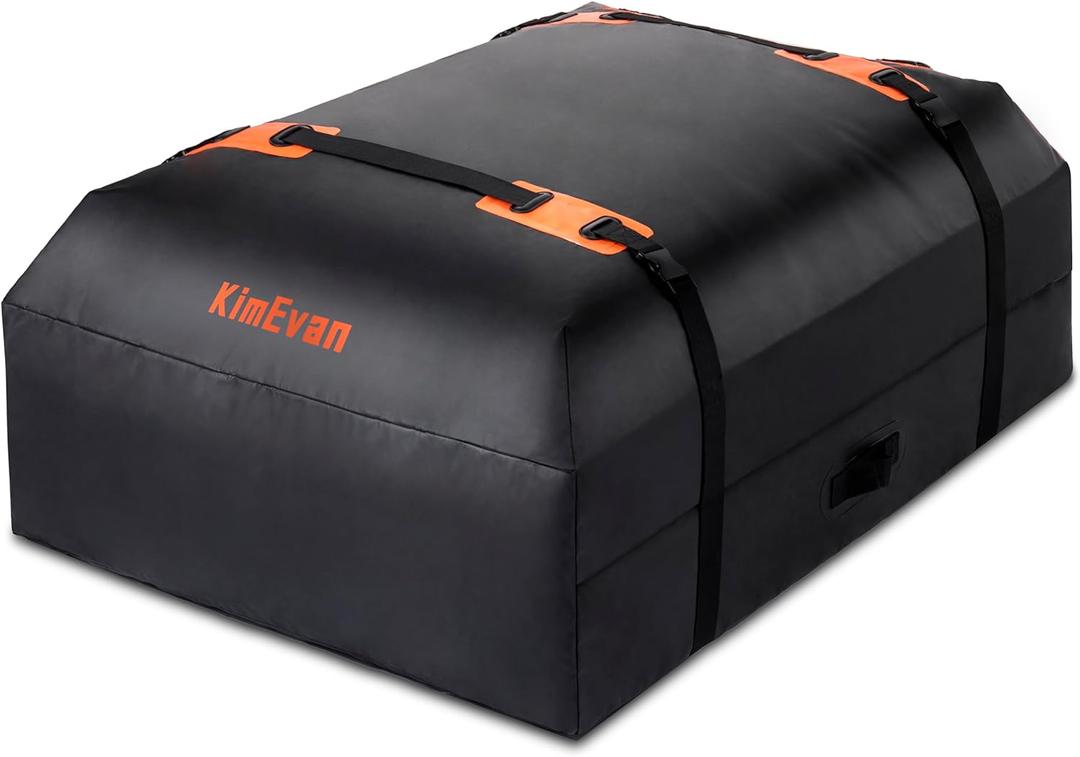 Waterproof Rooftop Cargo Carrier, Upgrade Waterproof Design Luggage Roof Rack Soft Cargo Bag 15 Cubic feet for All Cars with/Without Rack, Includes Anti-Slip Mat, 2 Reinforced Straps