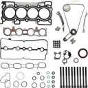 Engine Head Gasket Set with Cylinder Head Bolt Timing Chain Kit Fit For Nissan Sentra Cube Versa 1.8L 2007-2012 HS26338PT 13085-ET010 15041-EN20A 13028-ET000