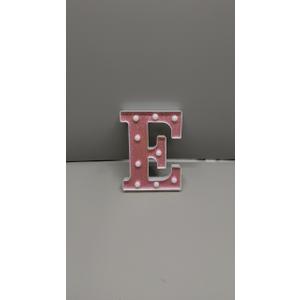 Small Led Marquee Letters, Light Up Letters, 8.58 Inch Led Letter Lights, Battery Powered Lighted Sign for Table, Party, Birthday, Christmas Decor (Pink Glitter, Letter E)
