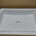 20 x13.6inch Bathroom Vessel Sink Rectangular Ceramic Sink Above Counter Basin White Porcelain Ceramic Vessel Vanity Sink Art Basin for Bathroom Lavatory Restroom, 20"X14"