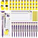 Sayglossy 75 Pcs Graduation Gifts Class of 2025 Bulk Includes 25 Graduation Cap Ballpoint Pen with Tassels 25 Resin Graduate Duck 25 Gift Cards Graduate Party Favors for Guests Students(Purple)