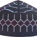 Unisex Kufi Muslim Men Prayer Cap Ramadaan Caps Eid Handmade Namaz Hat Beanie (Large, Black)